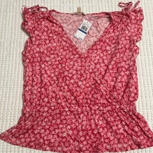 Michael Kors Red Floral Crop Top NWOT